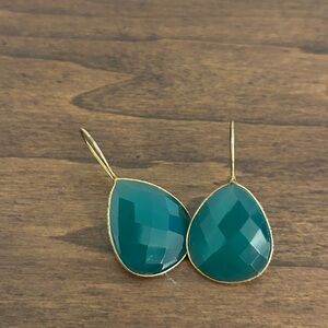 Elegant Green Teardrop Earrings